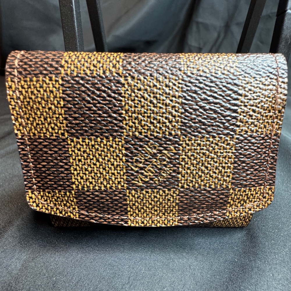 Louis Vuitton Damier Ebene Cufflinks Jewelry Case Unisex